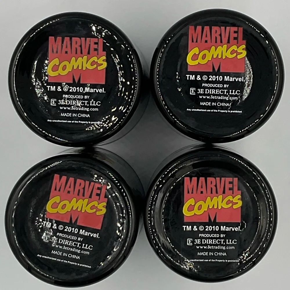 Marvel Comics Black Superhero Glasses 2010  Collection-Set of 4